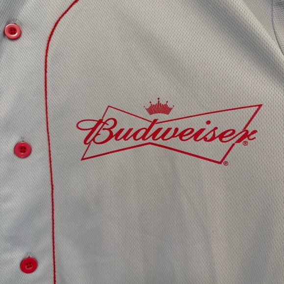 NWOT 2014 Budweiser 76 Button Up Baseball Jersey - Picture 3 of 5